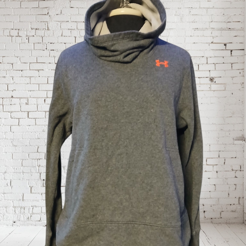 Under Armour Charcoal Hoodie with Pink Logo